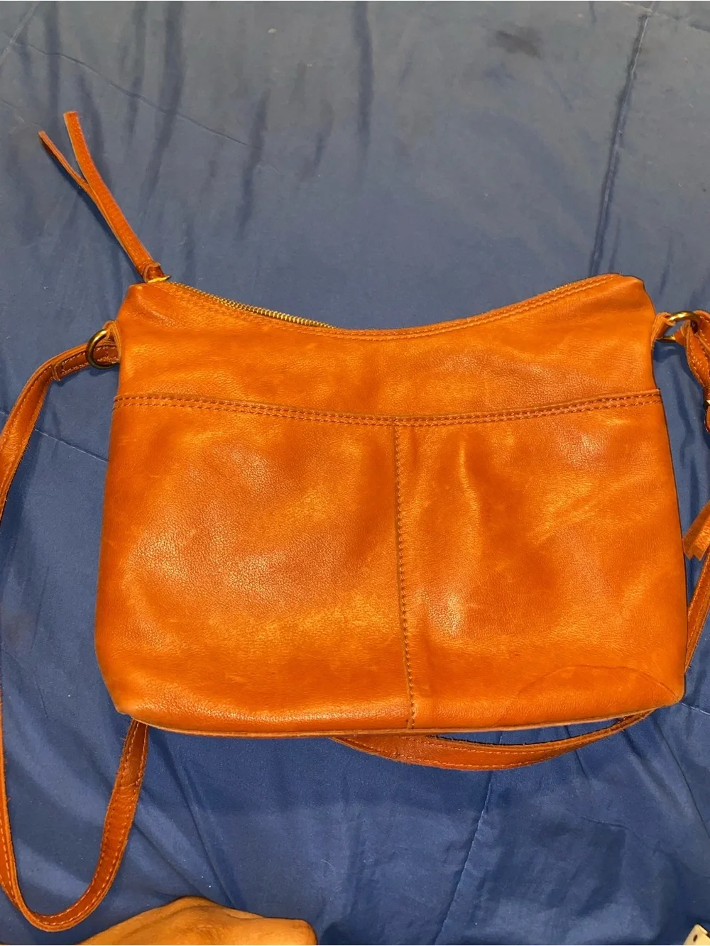 margot Cognac Leather Crossbody Bag with Gold Hardware